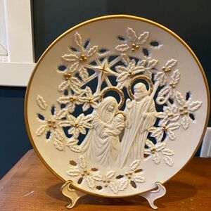 Lenox Holy Family plate and stand